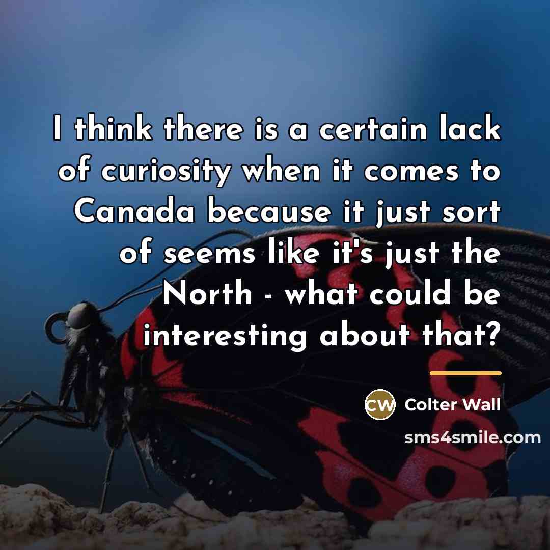 “I think there is a certain lack of curiosity when…” quote by Colter Wall