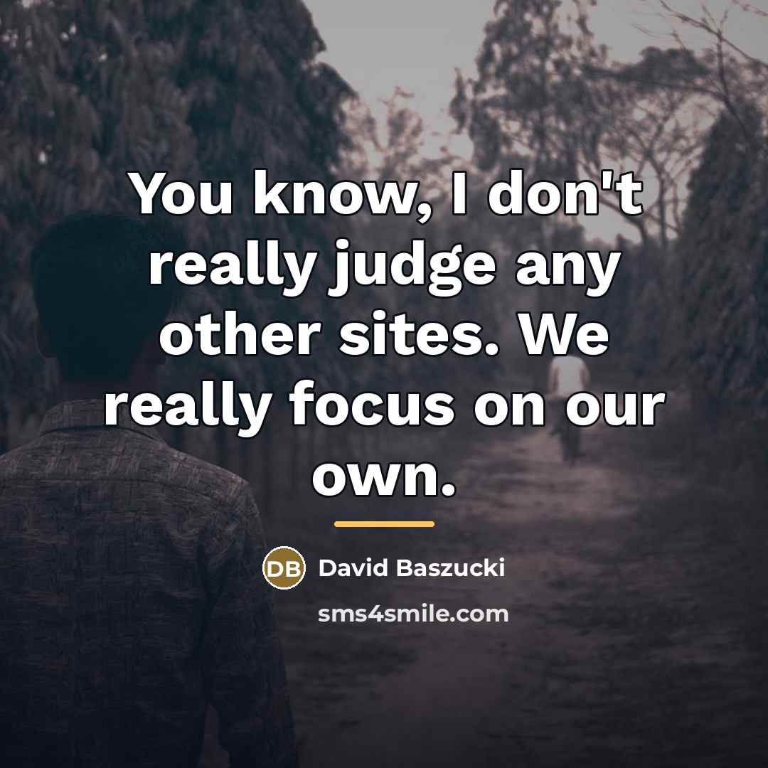 “You know, I don't really judge any other sites. We…” quote by David Baszucki