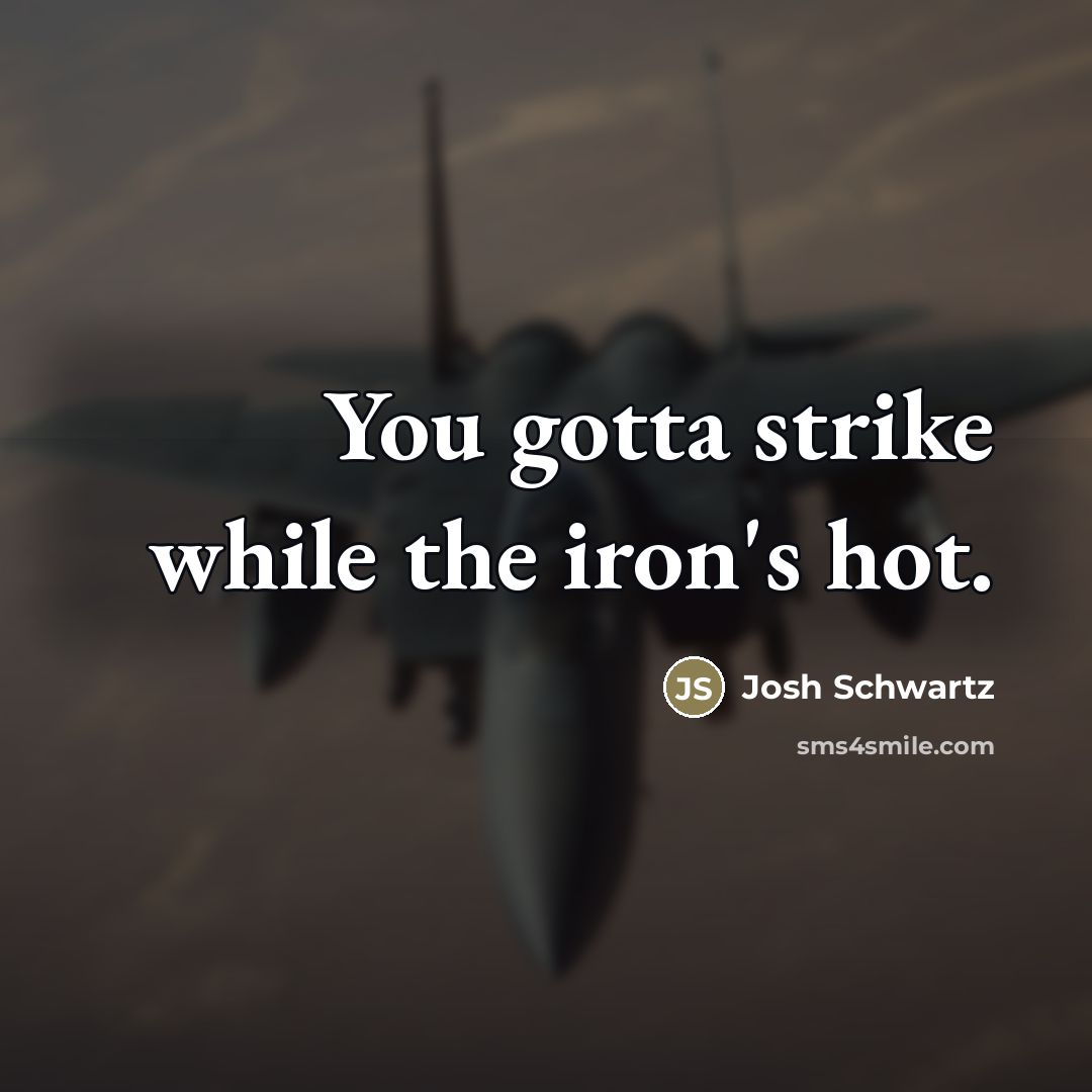 “You gotta strike while the iron's hot.…” quote by Josh Schwartz