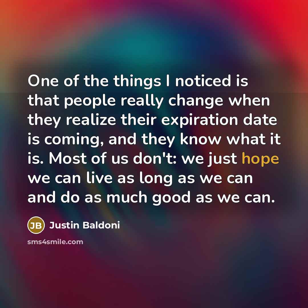 “One of the things I noticed is that people really…” quote by Justin Baldoni
