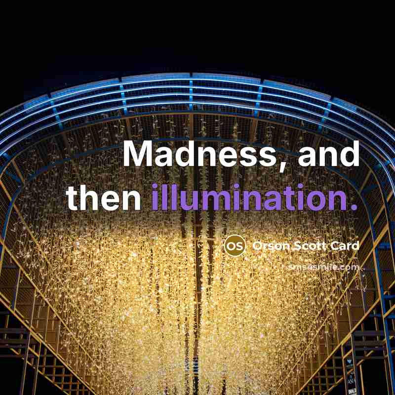 “Madness, and then illumination.…” quote by Orson Scott Card