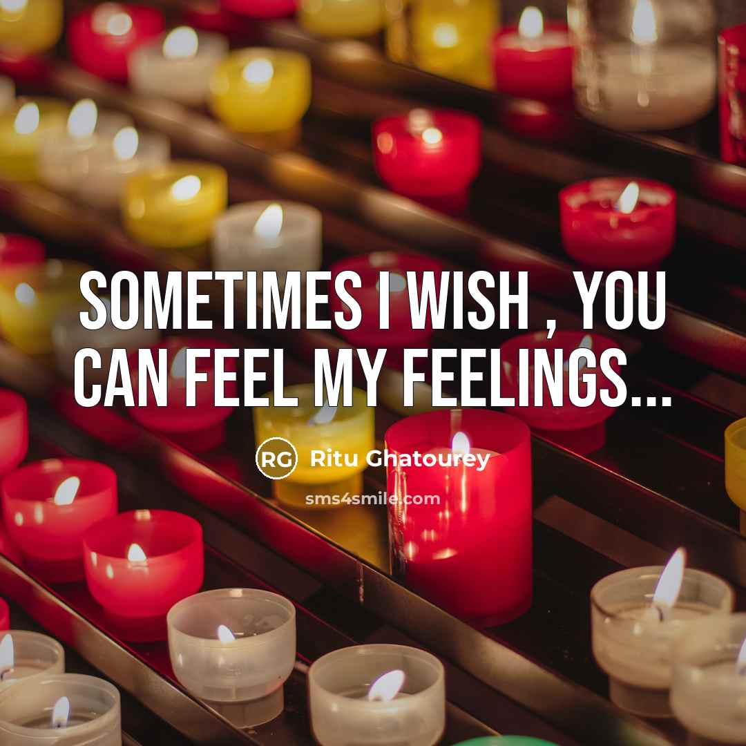 “Sometimes I wish , you can feel my FEELINGS...” quote by Ritu Ghatourey