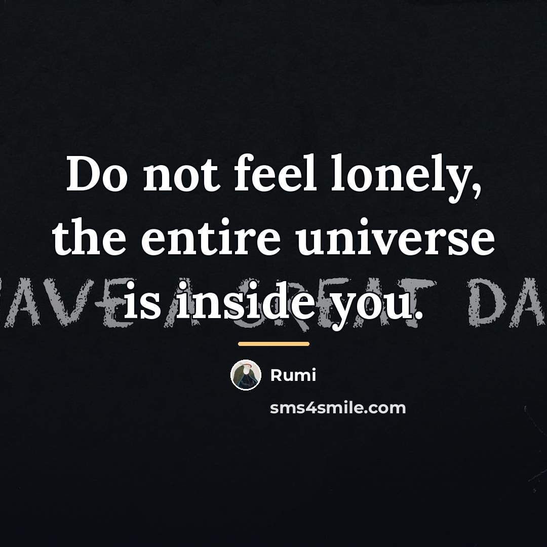 “Do not feel lonely, the entire universe is inside you.…” quote by Rumi