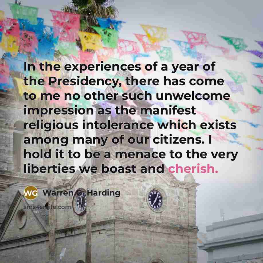 “In the experiences of a year of the Presidency, there…” quote by Warren G. Harding