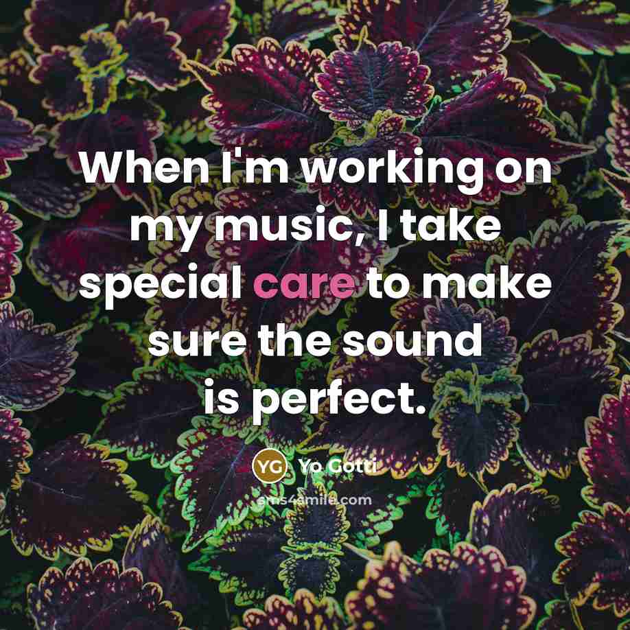 “When I'm working on my music, I take special care…” quote by Yo Gotti