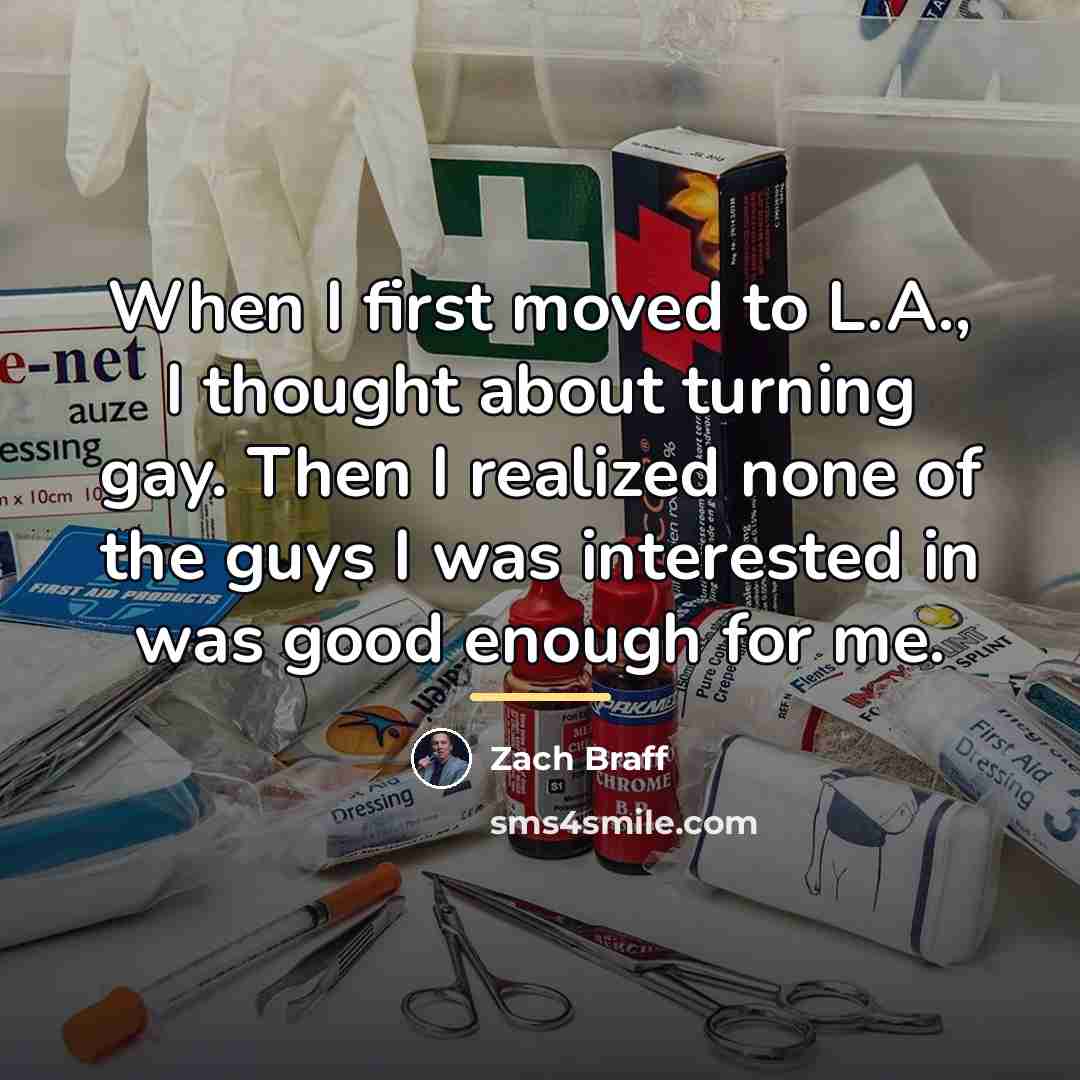 “When I first moved to L.A., I thought about turning…” quote by Zach Braff