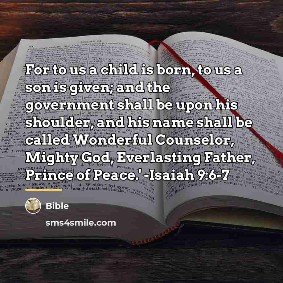 “For to us a child is born, to us a…” quote by Bible
