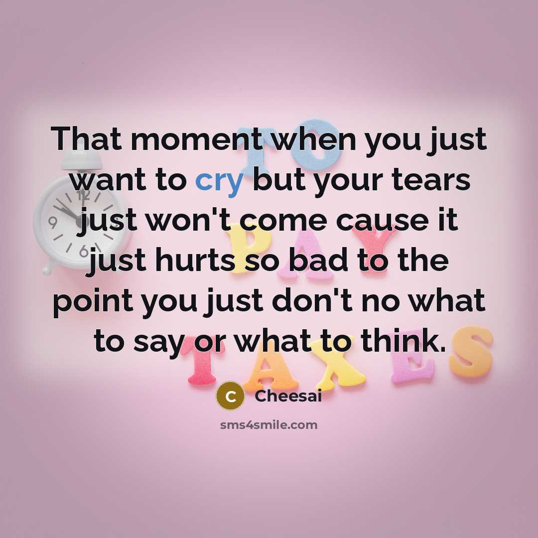 “That moment when you just want to cry but your…” quote by Cheesai
