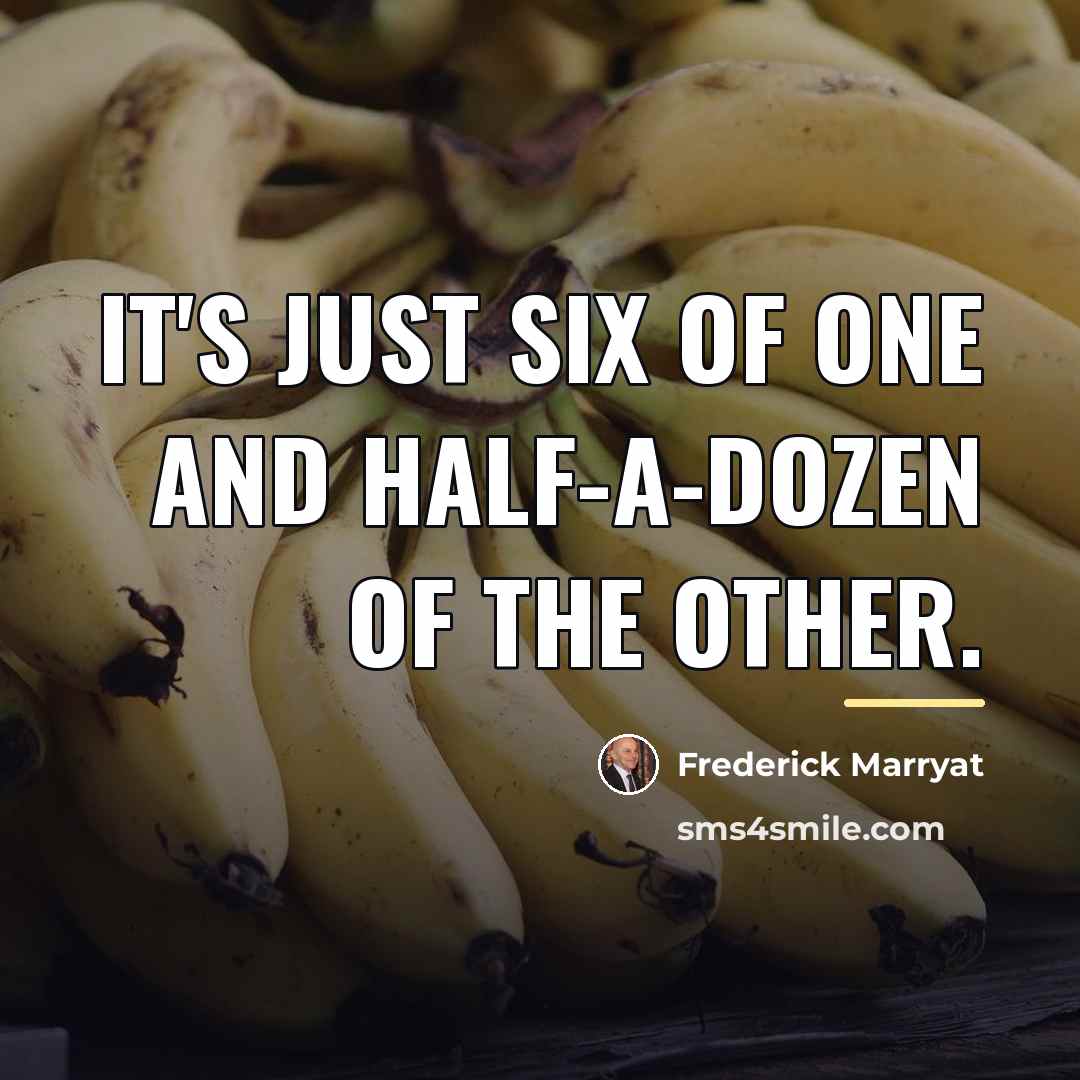 “It's just six of one and half-a-dozen of the other.…” quote by Frederick Marryat