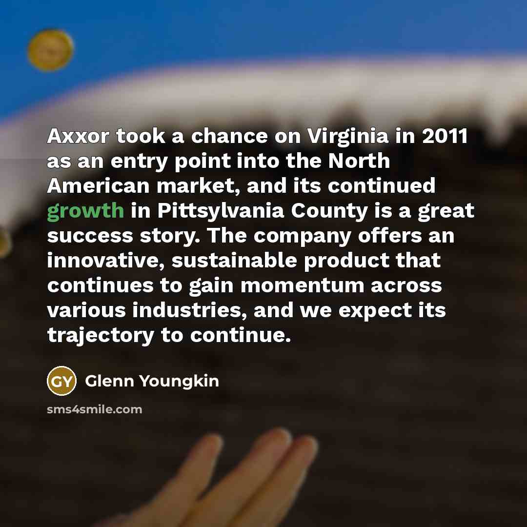 “Axxor took a chance on Virginia in 2011 as an…” quote by Glenn Youngkin