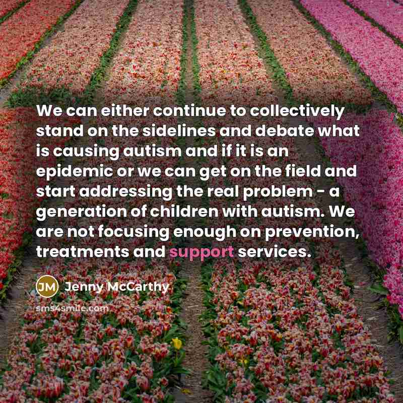 “We can either continue to collectively stand on the sidelines…” quote by Jenny McCarthy