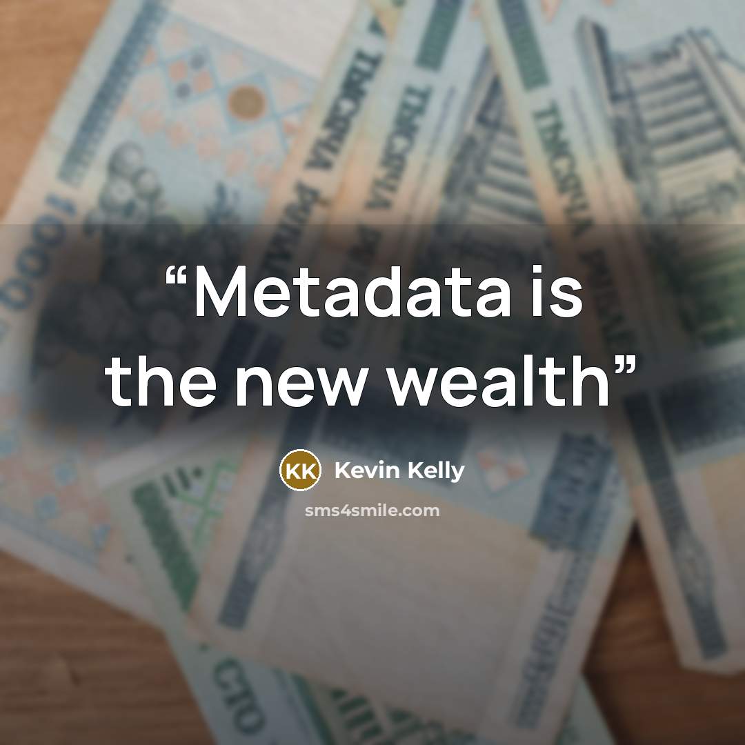 “Metadata is the new wealth” quote by Kevin Kelly