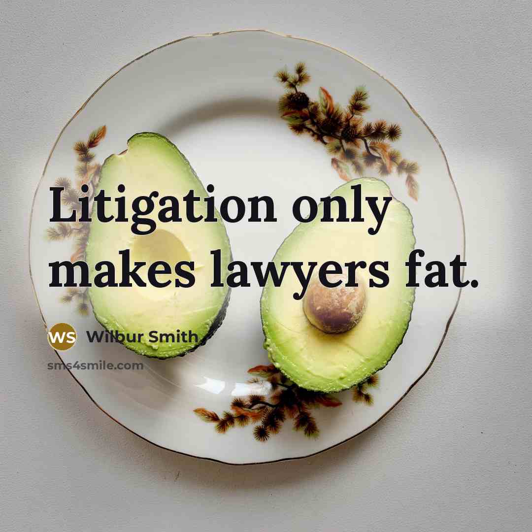 “Litigation only makes lawyers fat.…” quote by Wilbur Smith