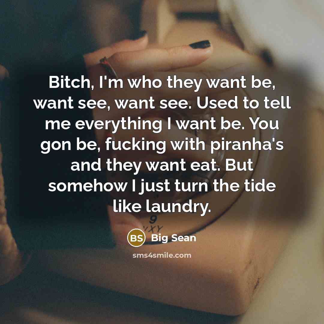 “Bitch, I'm who they want be, want see, want see.…” quote by Big Sean