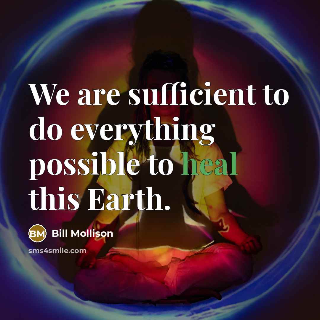 “We are sufficient to do everything possible to heal this…” quote by Bill Mollison