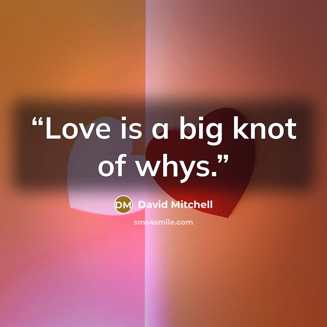 “Love is a big knot of whys.” quote by David Mitchell