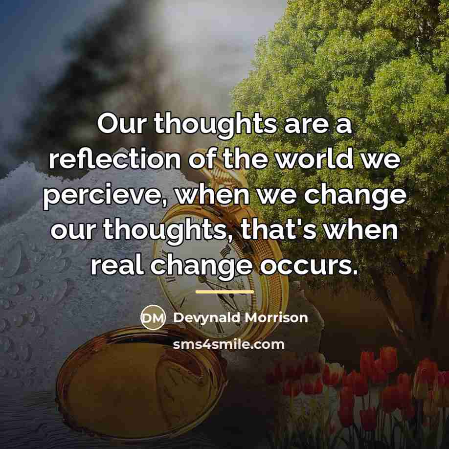 “Our thoughts are a reflection of the world we percieve,…” quote by Devynald Morrison