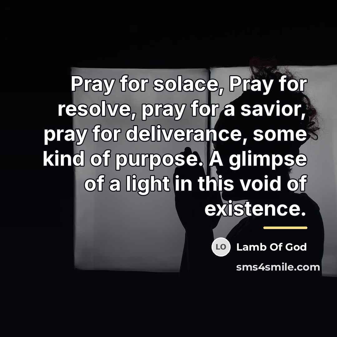 “Pray for solace, Pray for resolve, pray for a savior,…” quote by Lamb Of God