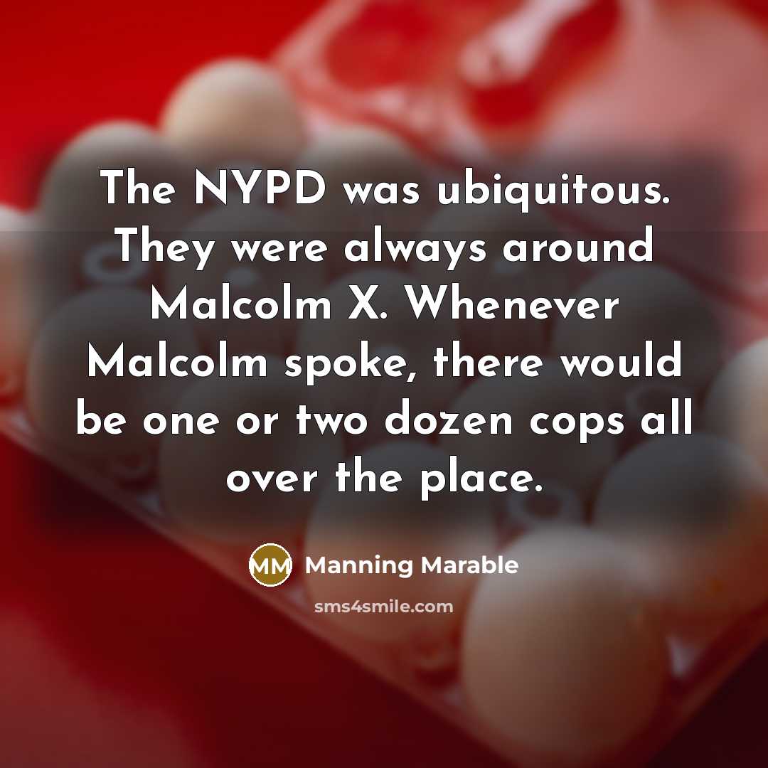 “The NYPD was ubiquitous. They were always around Malcolm X.…” quote by Manning Marable