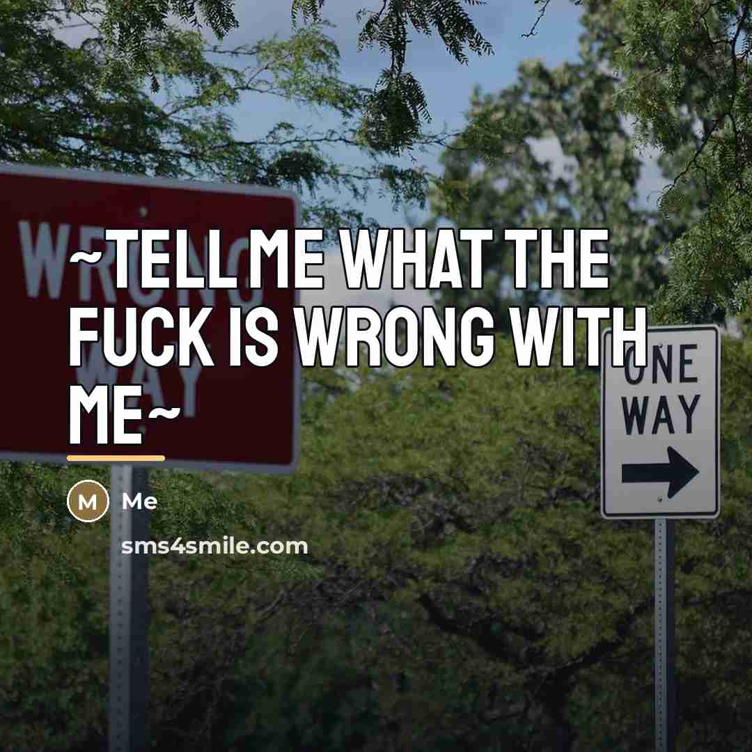 “~Tell me what the fuck is wrong with me~…” quote by Me