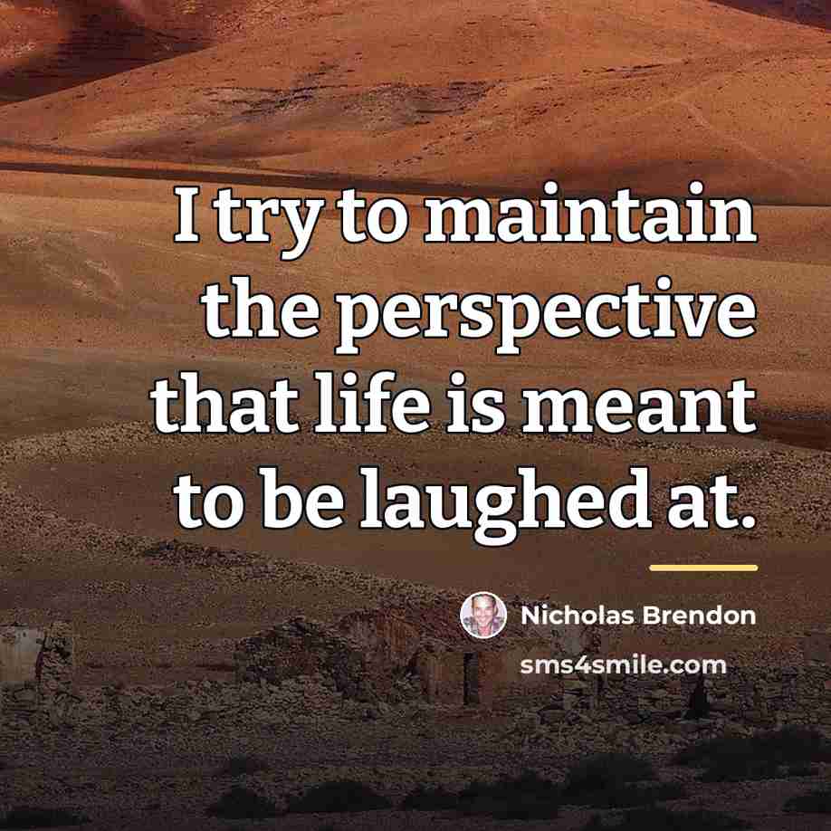 “I try to maintain the perspective that life is meant…” quote by Nicholas Brendon