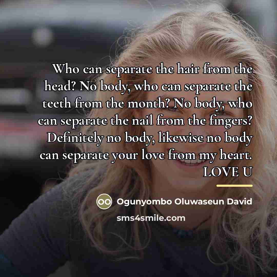 “Who can separate the hair from the head? No body,…” quote by Ogunyombo Oluwaseun David