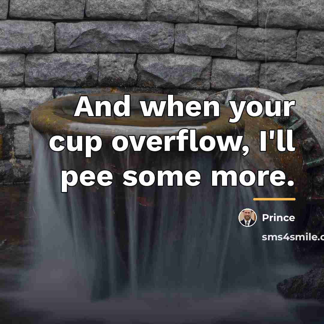 “And when your cup overflow, I'll pee some more.…” quote by Prince