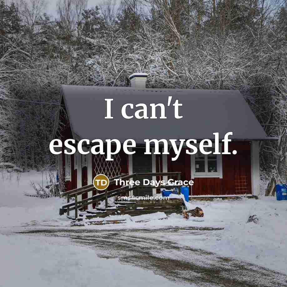 “I can't escape myself.…” quote by Three Days Grace