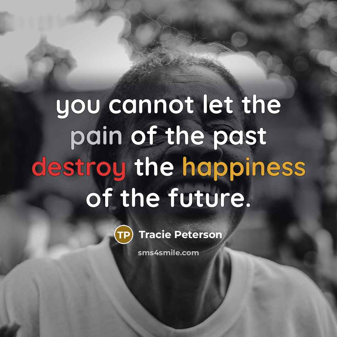 “you cannot let the pain of the past destroy the…” quote by Tracie Peterson