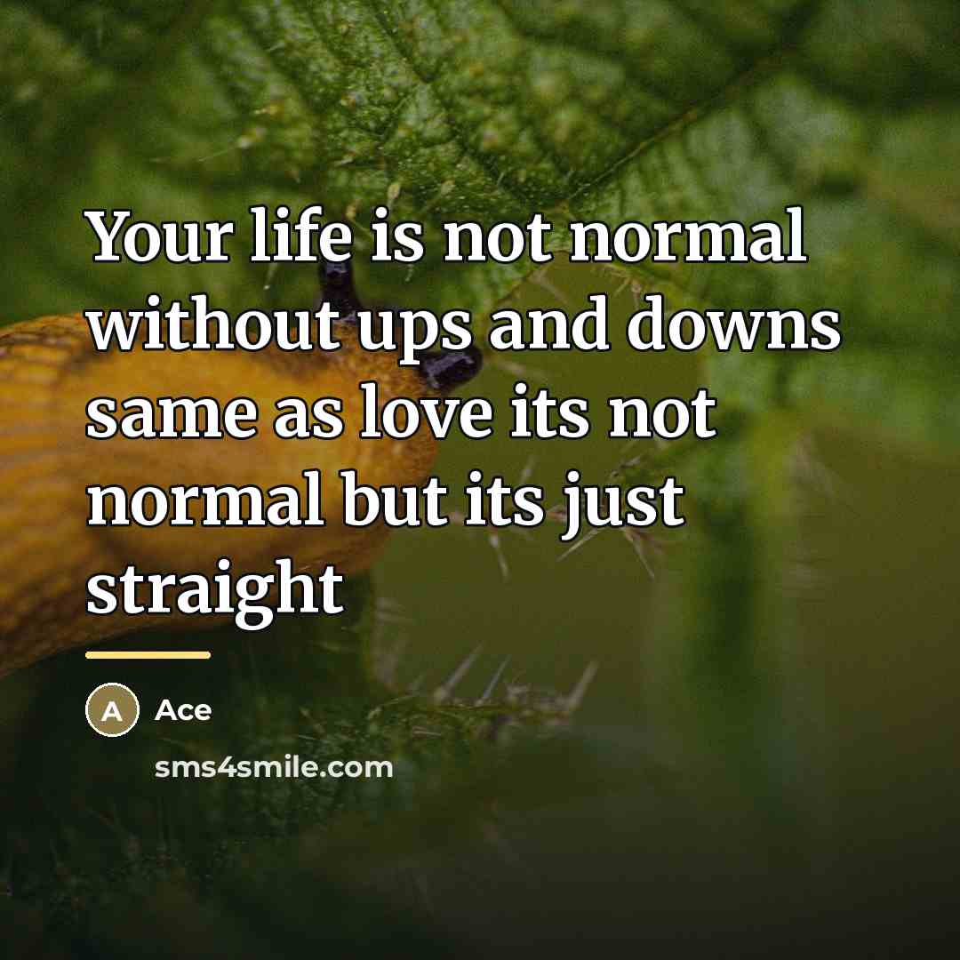 “Your life is not normal without ups and downs same…” quote by Ace