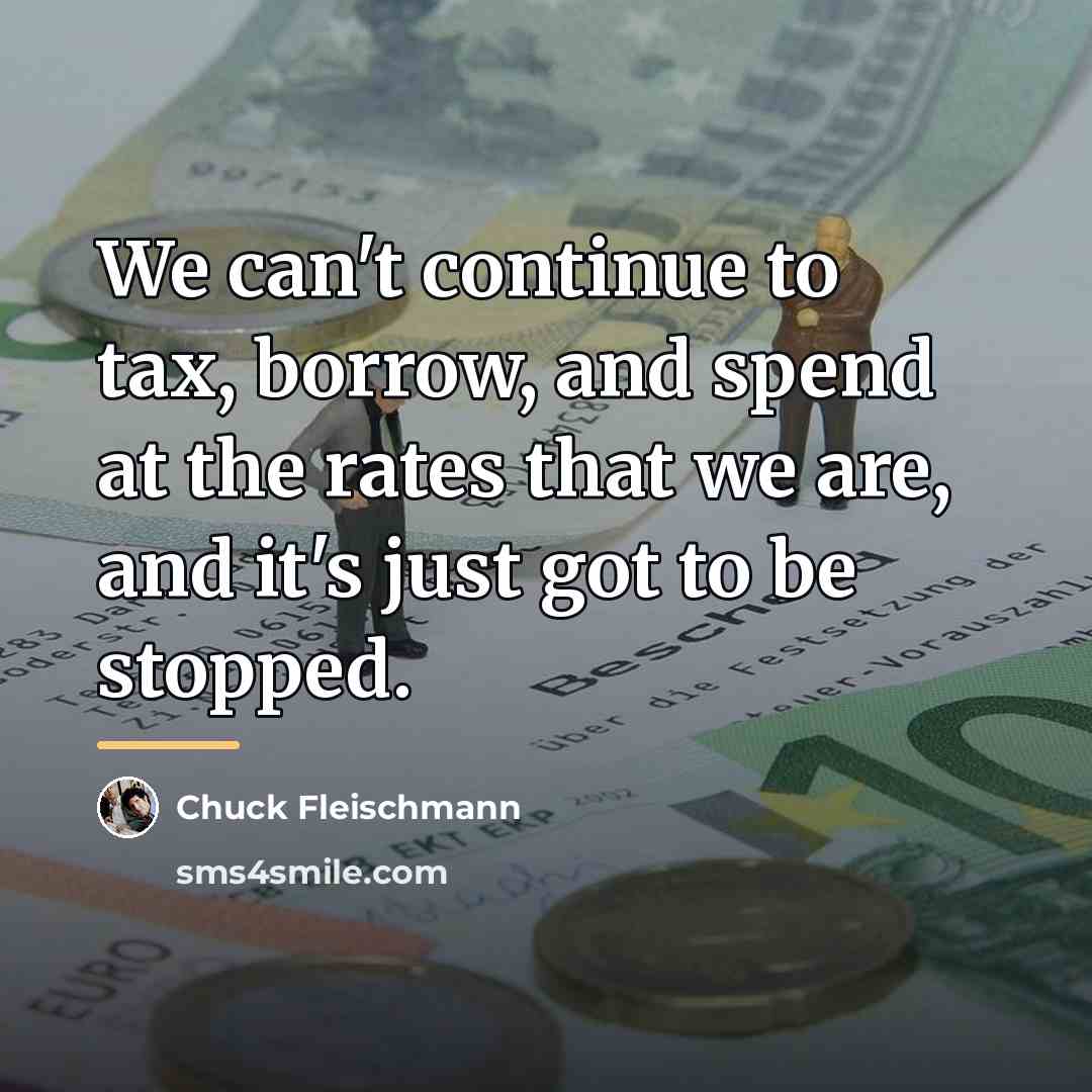 “We can't continue to tax, borrow, and spend at the…” quote by Chuck Fleischmann