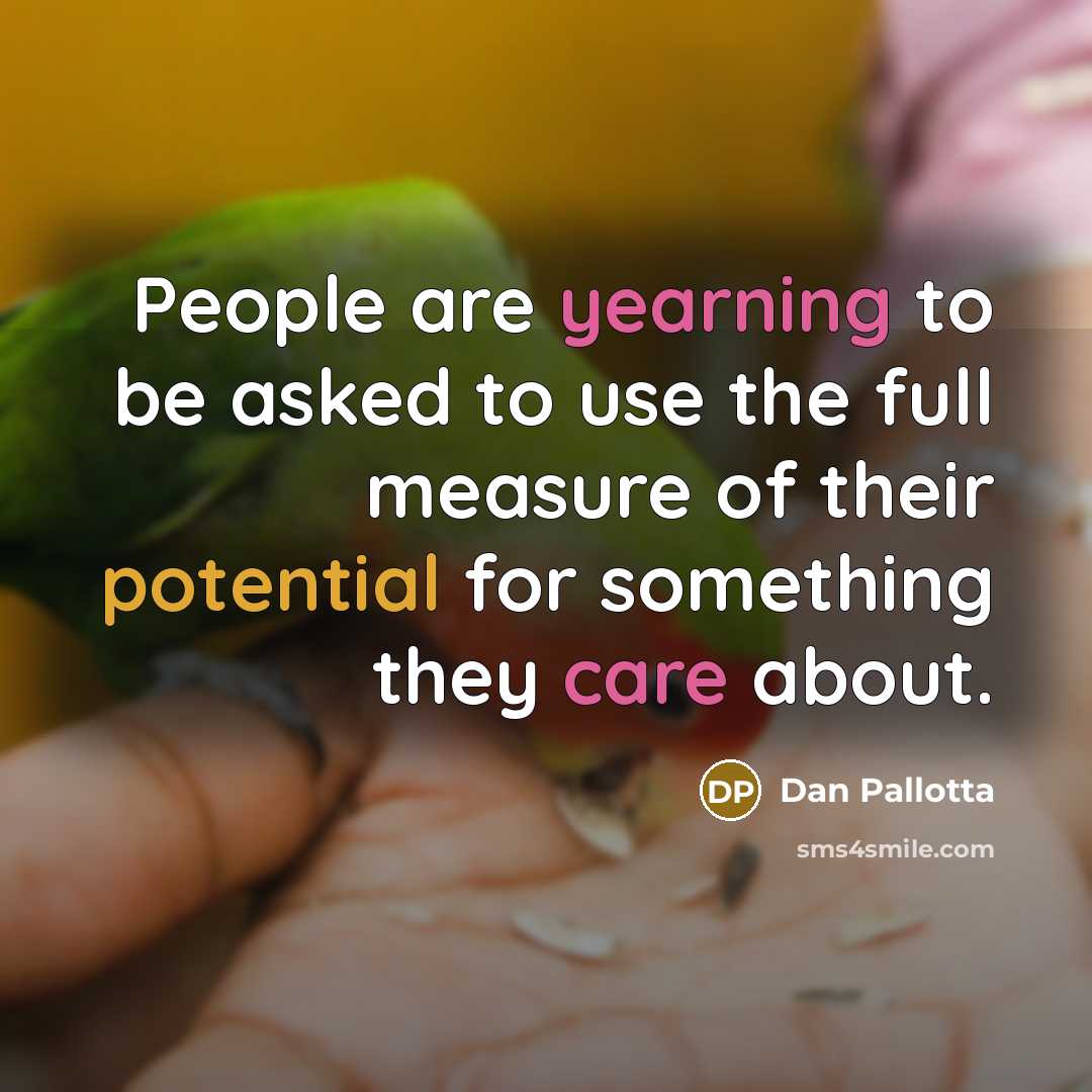 “People are yearning to be asked to use the full…” quote by Dan Pallotta