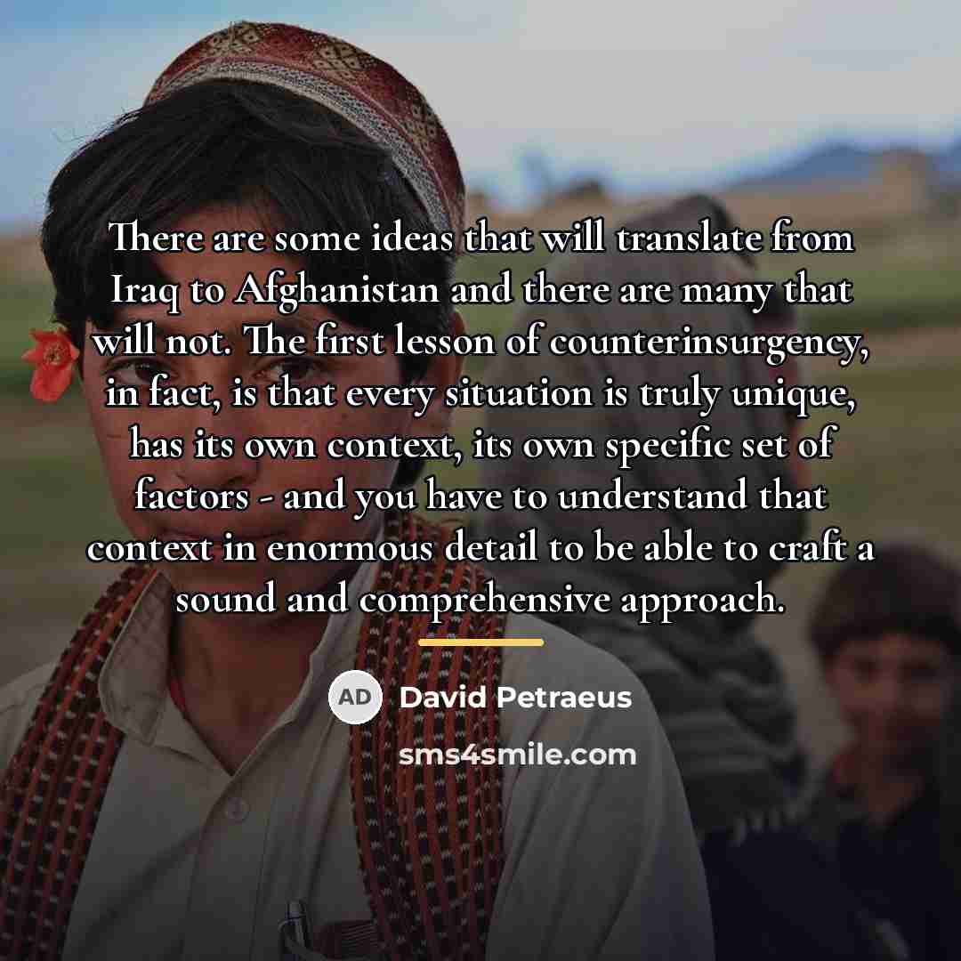 “There are some ideas that will translate from Iraq to…” quote by David Petraeus
