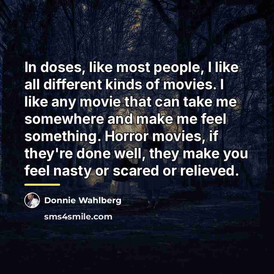 “In doses, like most people, I like all different kinds…” quote by Donnie Wahlberg