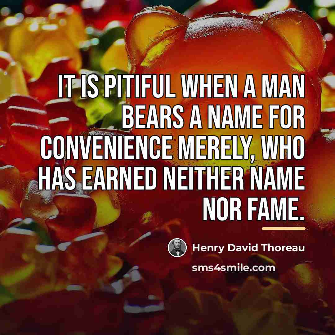 “It is pitiful when a man bears a name for…” quote by Henry David Thoreau