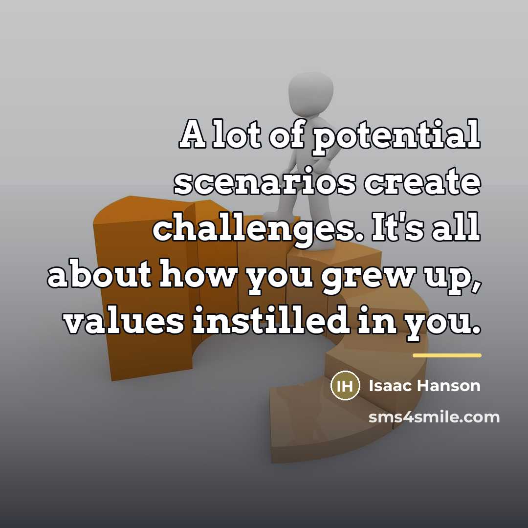“A lot of potential scenarios create challenges. It's all about…” quote by Isaac Hanson