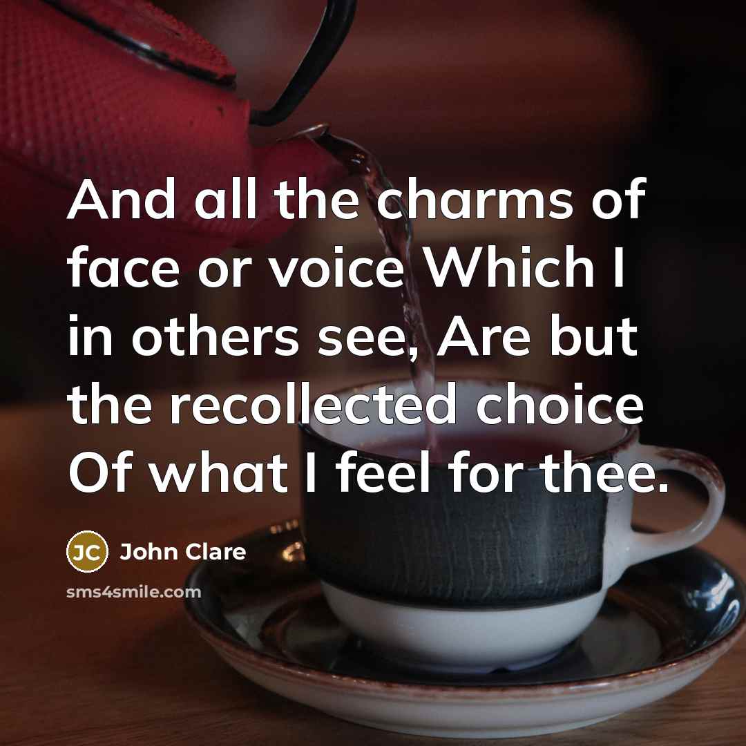 “And all the charms of face or voice Which I…” quote by John Clare