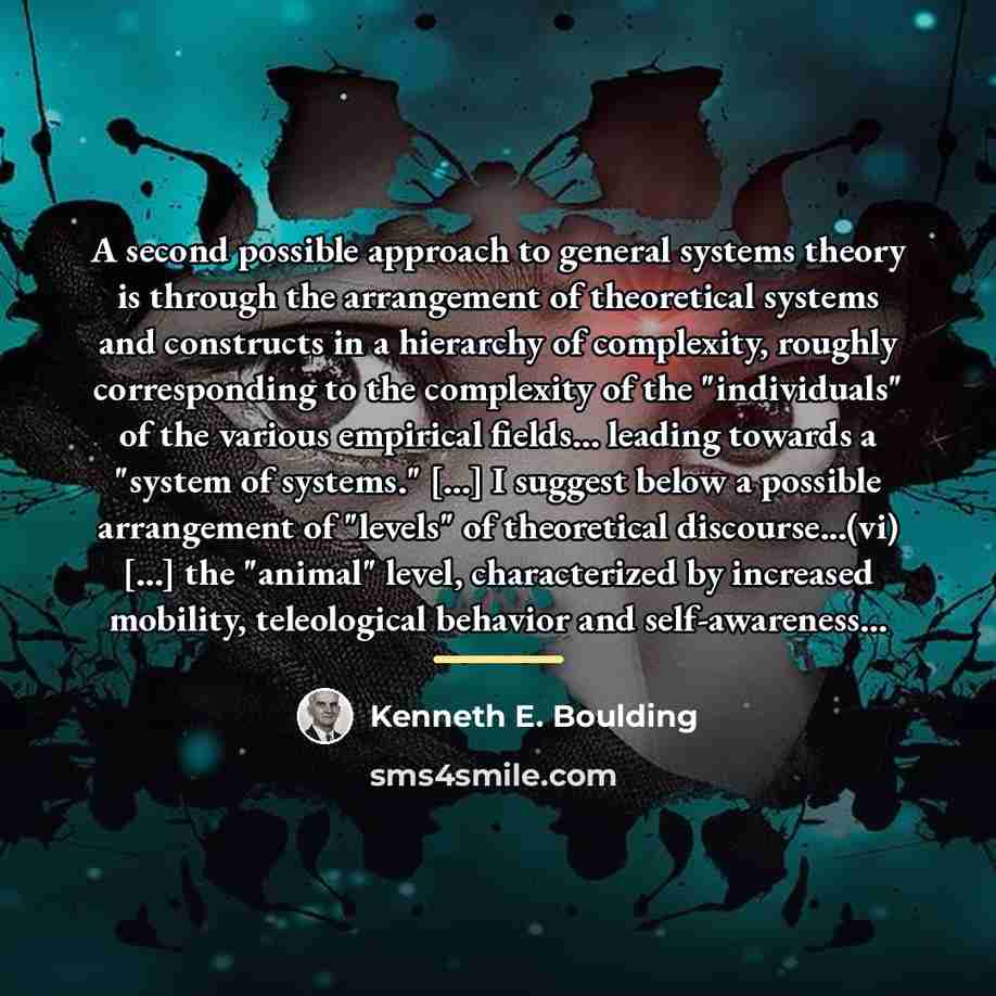 “A second possible approach to general systems theory is through…” quote by Kenneth E. Boulding