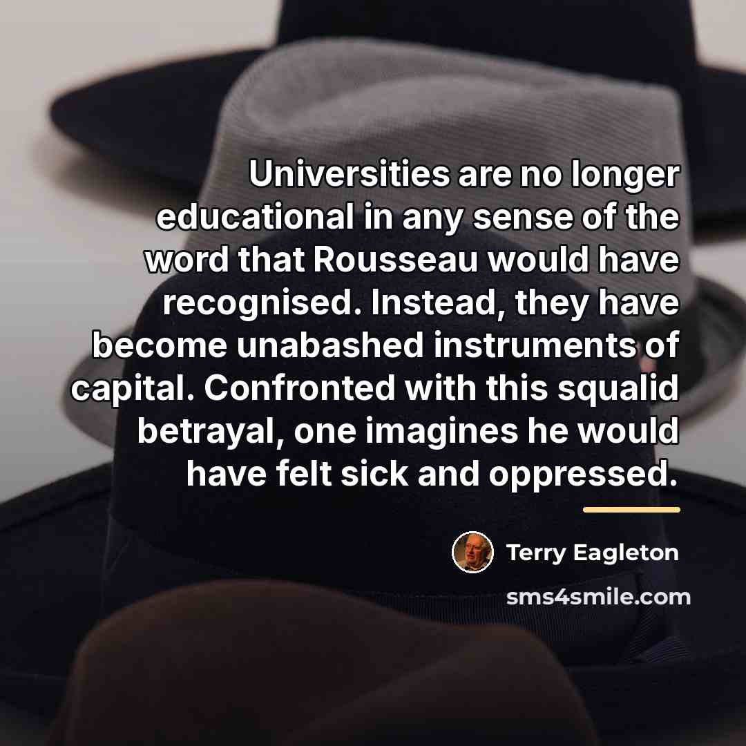 “Universities are no longer educational in any sense of the…” quote by Terry Eagleton