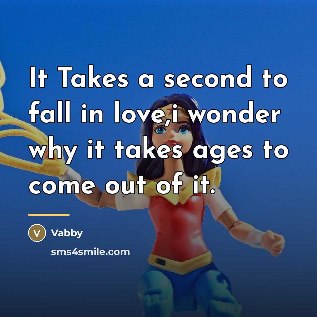 “It Takes a second to fall in love,i wonder why…” quote by Vabby