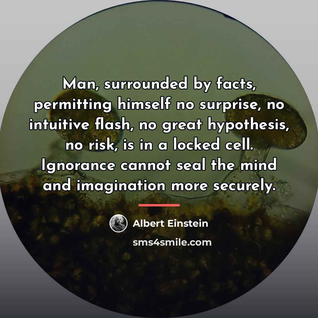 “Man, surrounded by facts, permitting himself no surprise, no intuitive…” quote by Albert Einstein