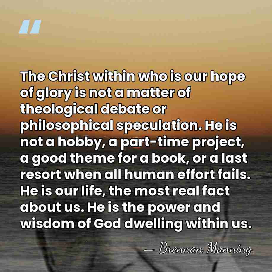 The Christ within who is our hope of glory is not a&hellip; - Brennan Manning