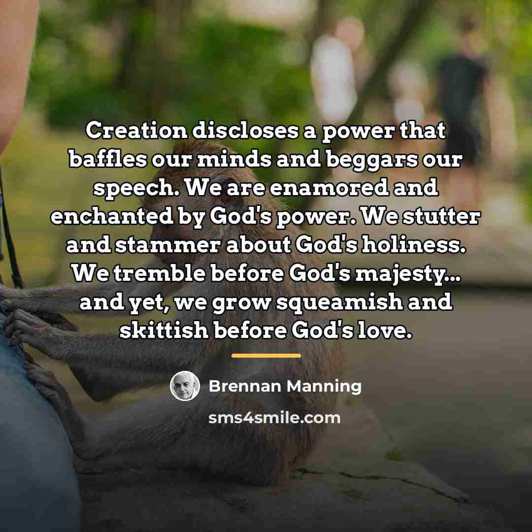 “Creation discloses a power that baffles our minds and beggars…” quote by Brennan Manning