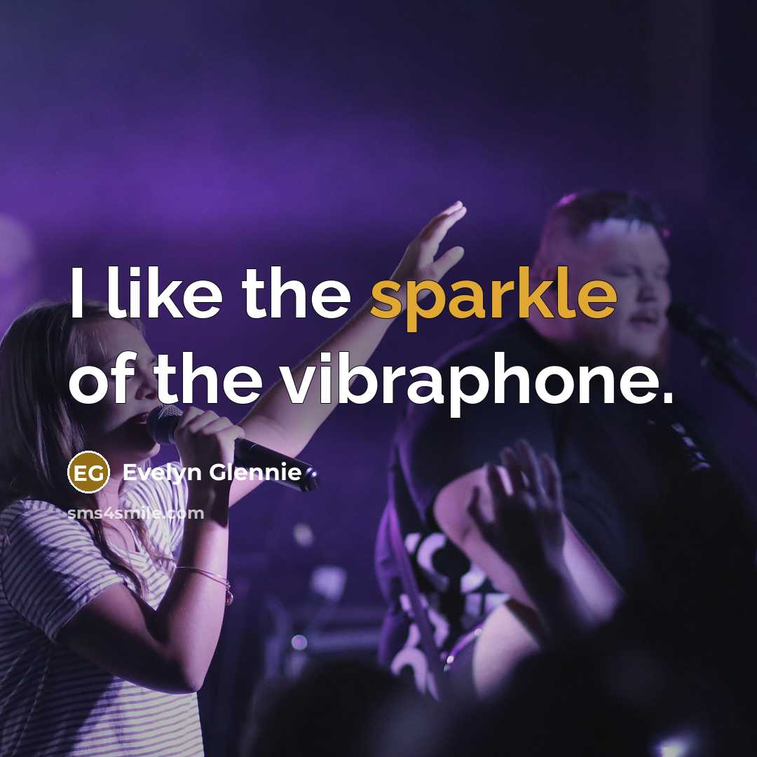 “I like the sparkle of the vibraphone.” quote by Evelyn Glennie