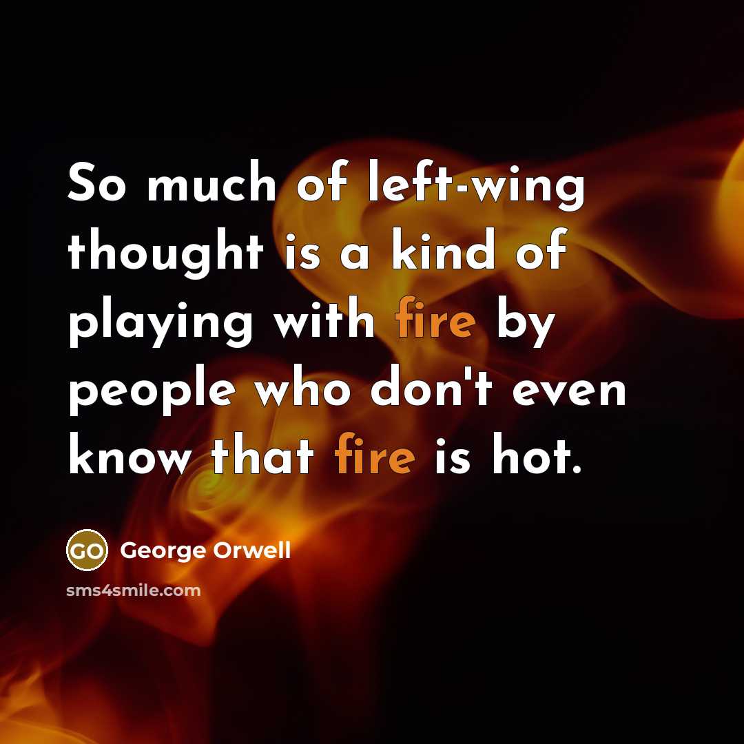 “So much of left-wing thought is a kind of playing…” quote by George Orwell
