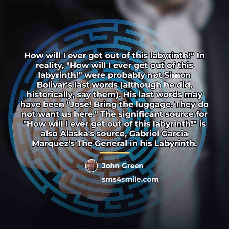 “How will I ever get out of this labyrinth!" In…” quote by John Green