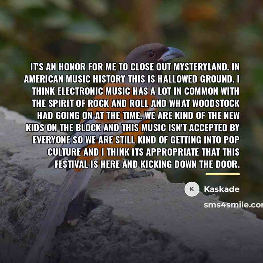 “It's an honor for me to close out Mysteryland. In…” quote by Kaskade