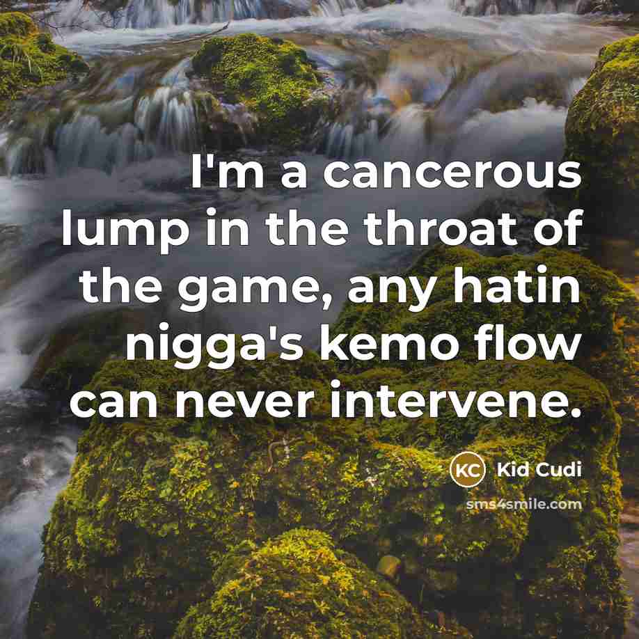 “I'm a cancerous lump in the throat of the game,…” quote by Kid Cudi