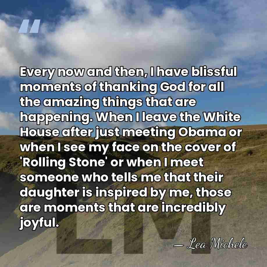 Every now and then, I have blissful moments of thanking God for&hellip; - Lea Michele