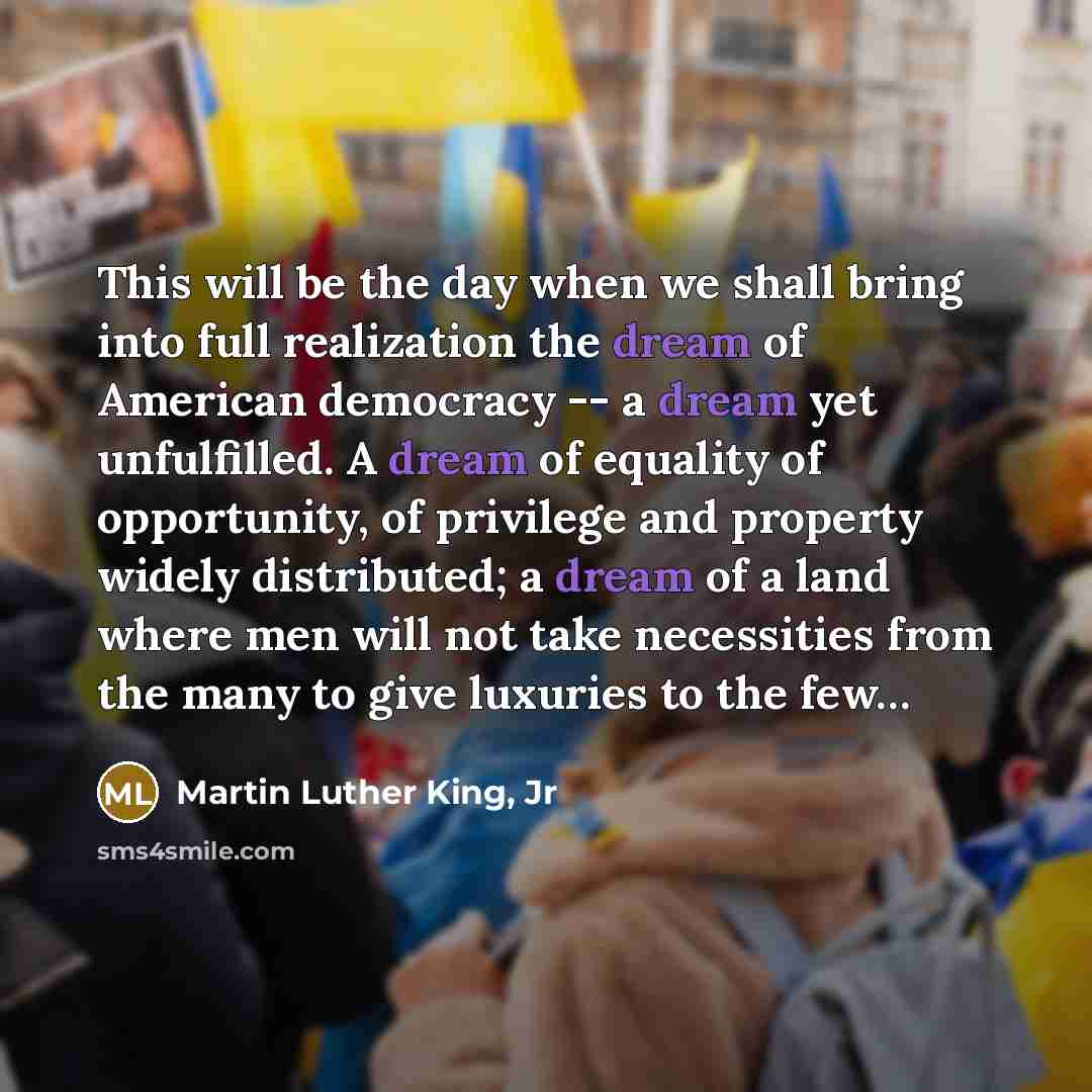 “This will be the day when we shall bring into…” quote by Martin Luther King, Jr